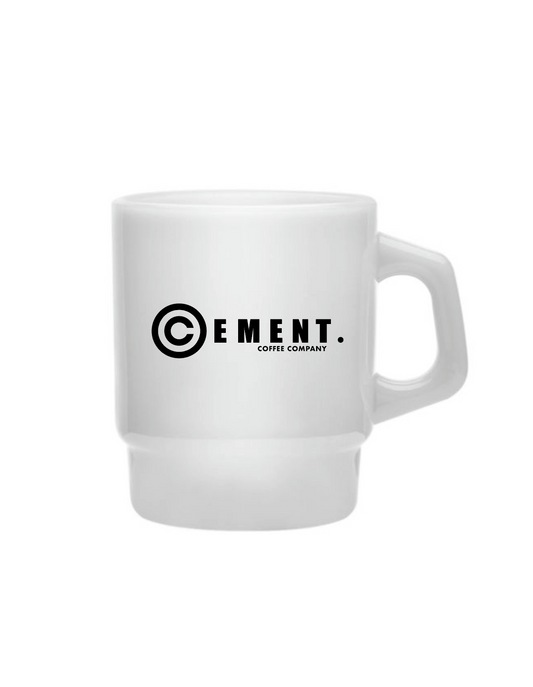 Cement Coffee Company Milk Glass Coffee Mug 13.5oz - White