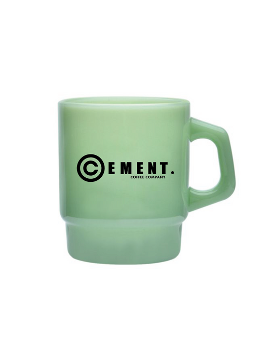 Cement Coffee Company Milk Glass Coffee Mug 13.5oz - Green