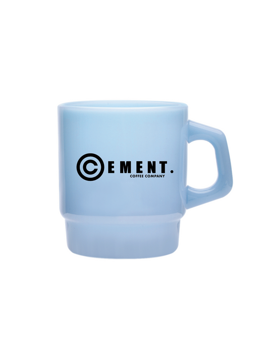 Cement Coffee Company Milk Glass Coffee Mug 13.5oz - Blue